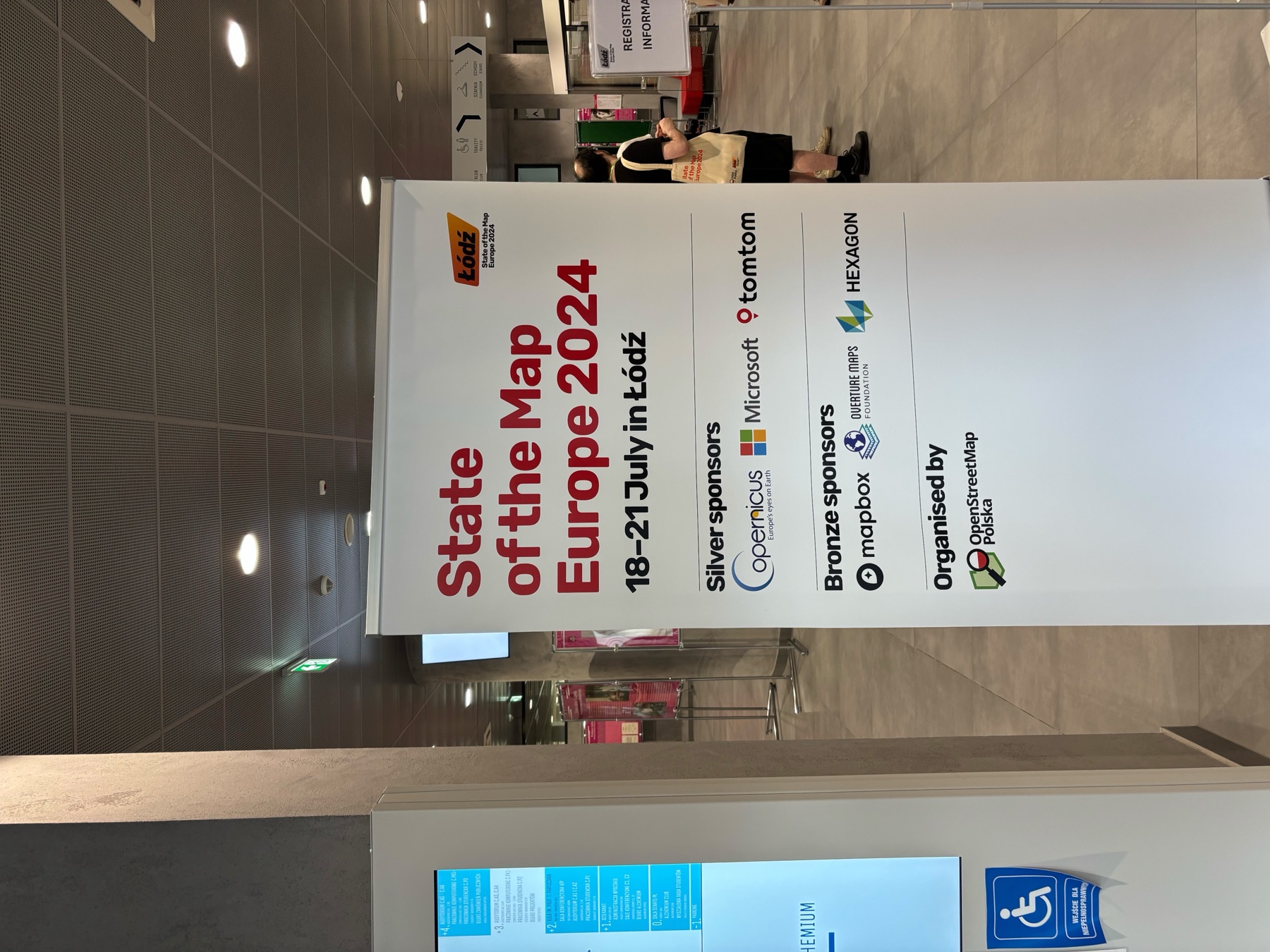 Welcome sign for a European mapping event
