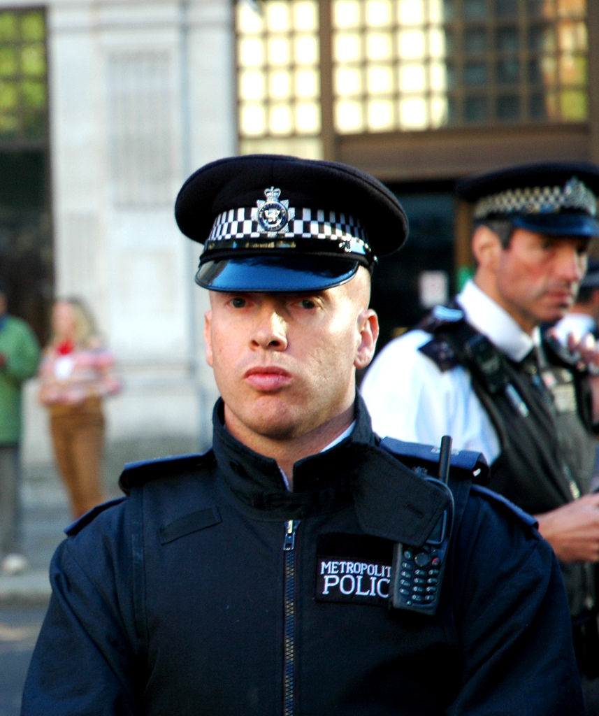 Police officer at a London public protest